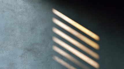 Conceptual shadow and light on concrete wall create dramatic pattern with soft texture and subtle contrast