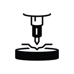 Black solid icon for fabrication tools