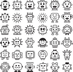 Minimalist Doodle Art Collection  Whimsical Sketch Elements for Creative Design