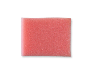 pink cleaning sponge isolated on white