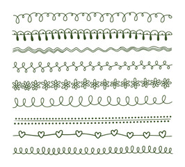 Fototapeta premium Collection of Hand-Drawn Decorative Borders and Dividers