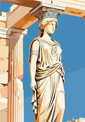Obraz premium European architecture and scenery, vector graphics