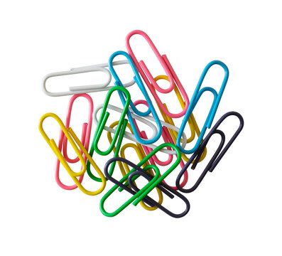 stack of colorful paper clip isolated
