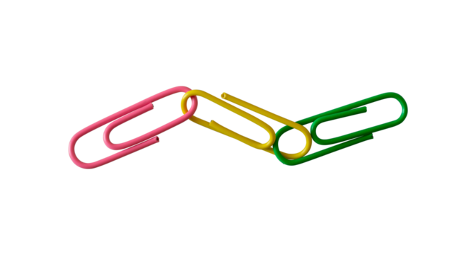 colorful paper clip link isolated