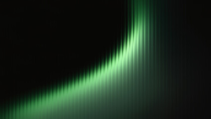 Illustration of abstract green light streak on dark background creates a modern design