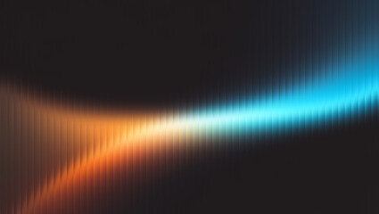 Illustration of abstract background with blue and orange light trails on dark background