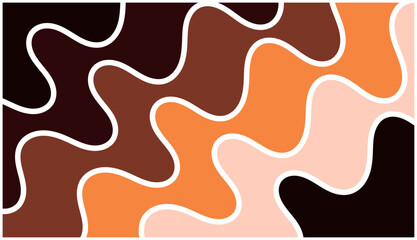 Abstract Wavy Organic Flow Background Pattern, Rich browns, oranges, and warm creams, suggesting natural textures or skin tones