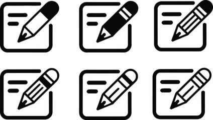Edit icon set collection of simple black line icons vector graphics