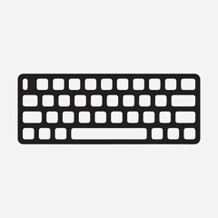Minimalist Black Keyboard Icon on a Light Gray Background
