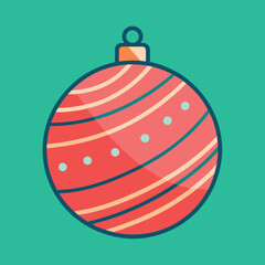 Christmas ornament ball with decorative stripe design