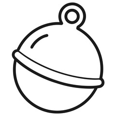 Simple outline of a sleigh bell with a hanging loop