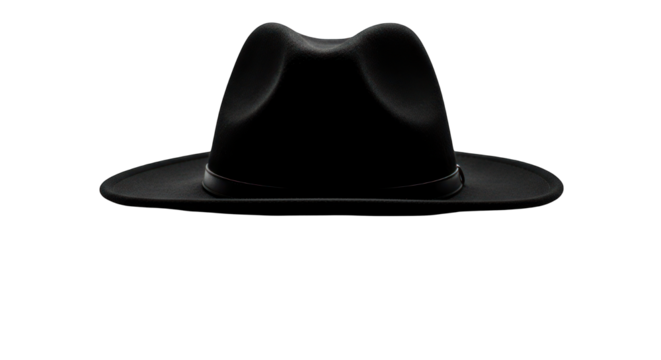 Elegant fedora hat silhouette on transparent background studio shot - Powered by Adobe