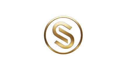 Elegant gold letter s logo design on transparent background for branding