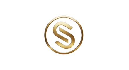 Elegant gold letter s logo design on transparent background for branding