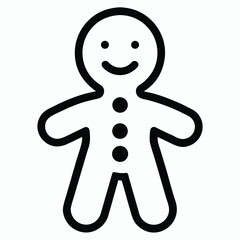 Gingerbread man cookie line art banner design