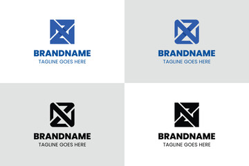 Letters NZ or ZN Monogram Logo Set, suitable for any business with ZN or NZ initials