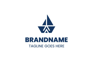 Letter W Sailing Ship Logo, symbolizing exploration, ambition, and forward journey