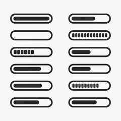 Obraz premium Set loading bar icons. Collection loading status bar in a different design.