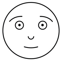 Minimalist face design with round eyes and simple features