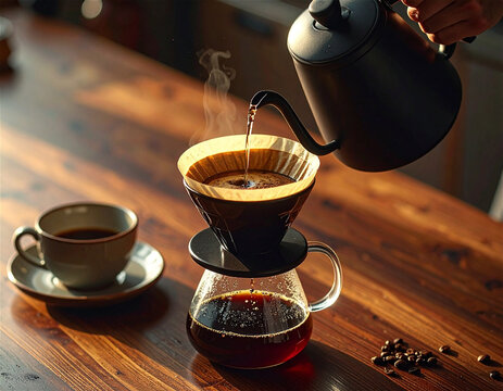 ハンドドリップで淹れたコーヒー