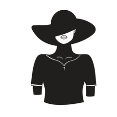silhouette of a woman in a hat