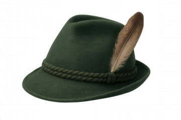 Traditional german felt hat with feather, symbolizing bavarian culture, alpine folklore, and oktoberfest celebration