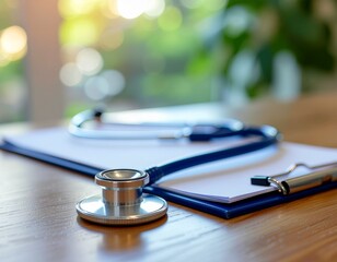 stethoscope on a notebook
