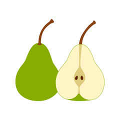 half green pear cartoon element
