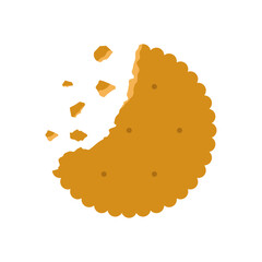 bite biscuit with crumbs cartoon element