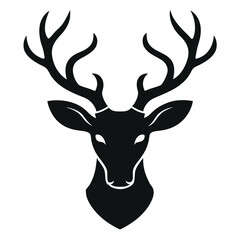 Naklejka premium Detailed reindeer head silhouette for advertising