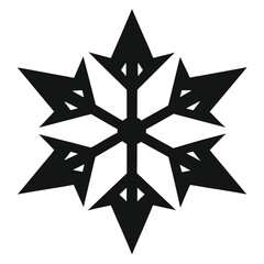 Obraz premium Single large snowflake silhouette with sharp geometric details