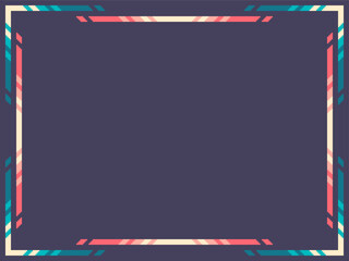 Metallic Blue and Red Frame with Lighting in Corners and Centers, Pixel art Pastel Color Background