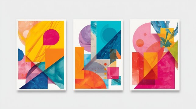 Lucid Origin Three Vibrant Abstract Posters with the Effect of 3 &ndash; Picsart AI Image Enhancer