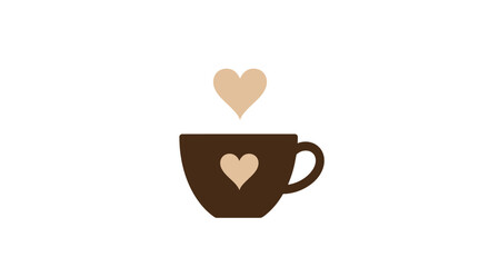 Cozy coffee cup with heart steam symbolizing warmth love and comfort in a minimalist design ideal for cafes and greetings isolated on white background © MD