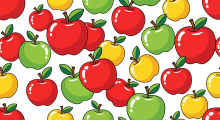 Colorful Apple Pattern Illustration for Fresh and Healthy Designs