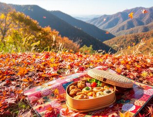絶景紅葉と秋の味覚！山頂ピクニックで楽しむ彩り豊かな和風弁当