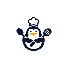 Fototapeta premium Penguin Cooking Logo