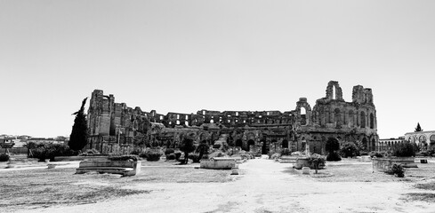 Distant view to Roman Amphitheatre El Djem, Tunisia