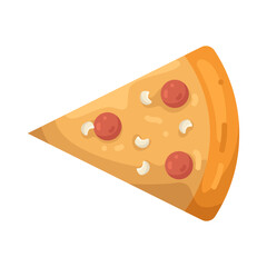 Illustration of Slice of Pepperoni Pizza