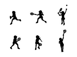 テニス女子選手シルエット