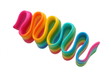 Colorful ribbon candy creating a wavy background element