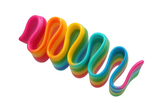 Colorful ribbon candy creating a wavy background element
