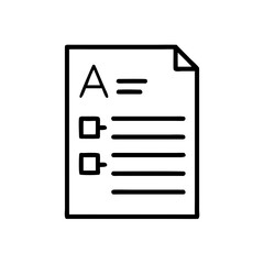 Checklist with letter grading and empty boxes for answers  