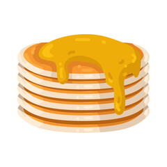 Illustration of Stack of Pancakes with Syrup 