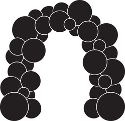 Happy New Year Balloon Arch Silhouette Vector