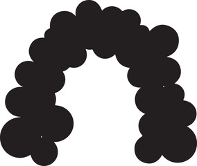 Happy New Year Balloon Arch Silhouette Vector