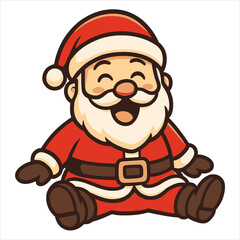 Cheerful Cartoon Santa Claus with a Wide Smile and Joyful Expression.