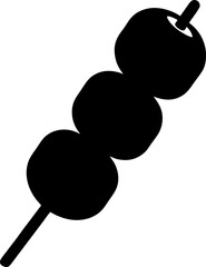 Marshmallow on Stick Silhouette – Campfire Treat, Roast Dessert, Bonfire Icon