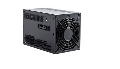 Fototapeta premium 精密な電源装置コンポーネントと電子回路のクローズアップ｜背景なし・透過PNG・コピースペース