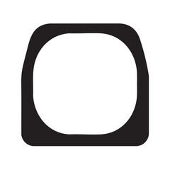 Obraz premium Black Rounded Square Frame with Oval Negative Space
